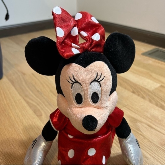 Vintage Minnie Mouse Plush Stuffed Animal Red Polka Dot Kids Toy Classic - Picture 2 of 6